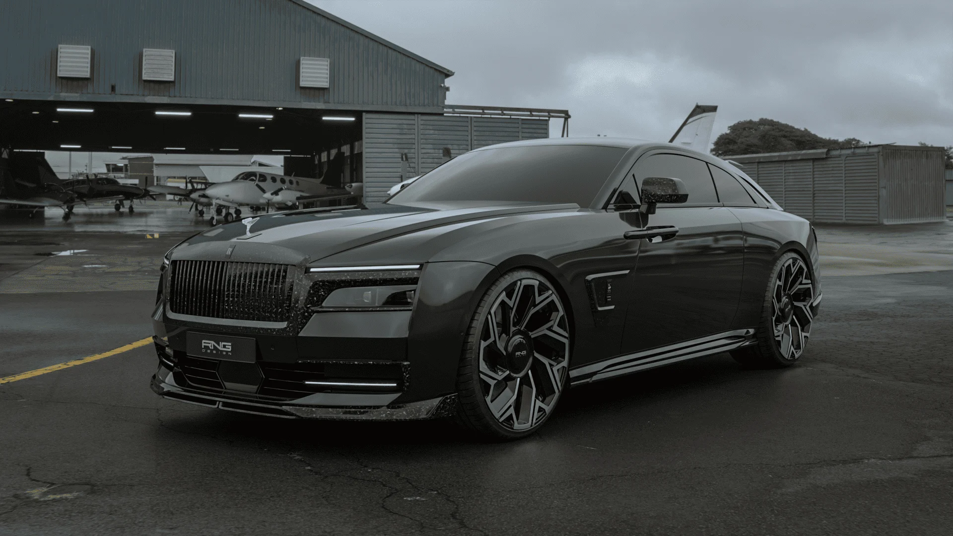 Обвес на Rolls-Royce Spectre из кованого карбона: новая форма роскоши от RNG Design