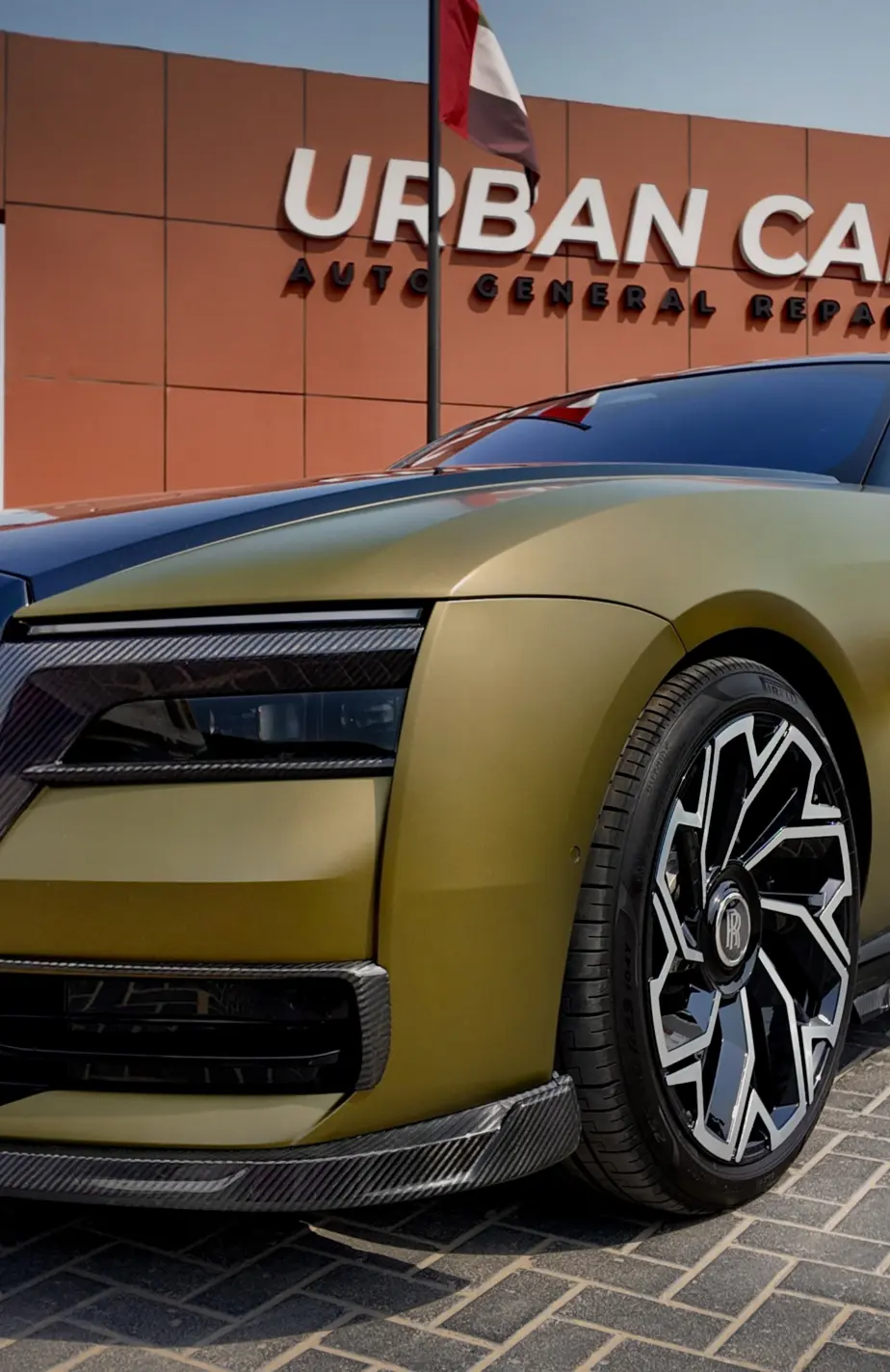 Первый карбоновый обвес на Rolls-Royce Spectre от RNG Design: цвет Chartreuse, матовый PPF и глянцевый карбон