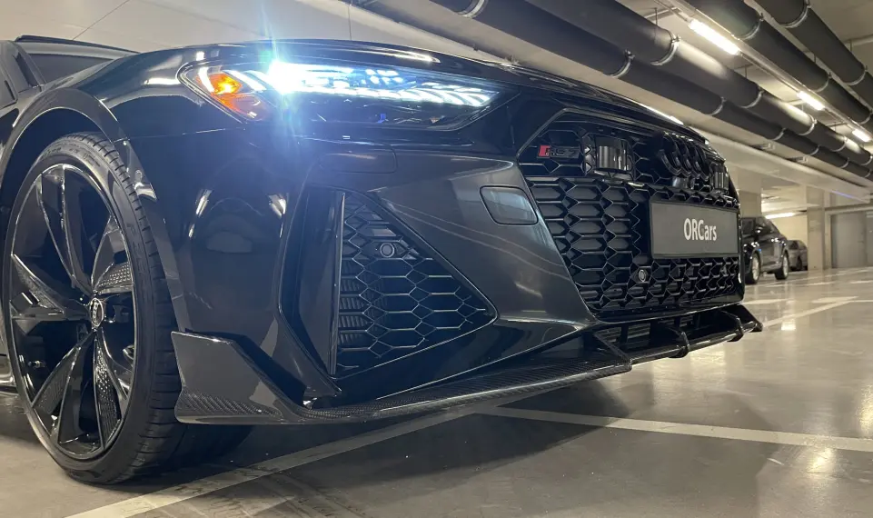Карбоновая губа переднего бампера для Audi RS7