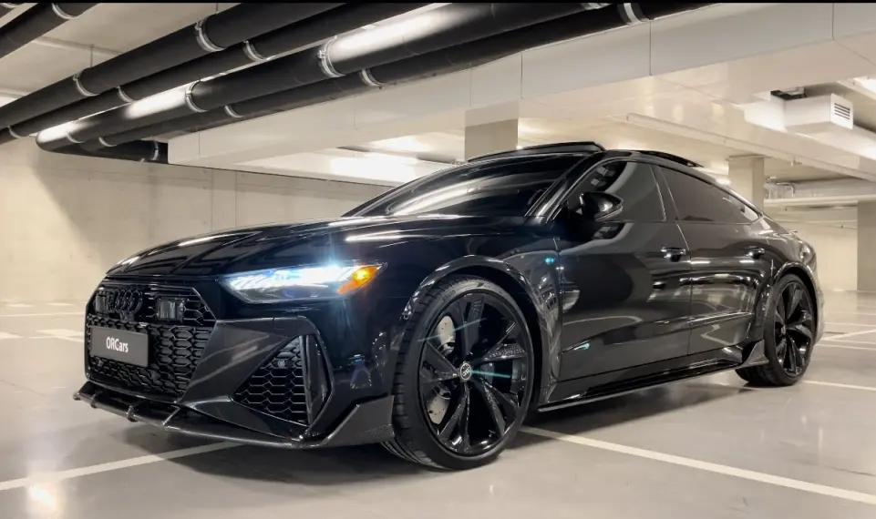 Карбоновая губа переднего бампера для Audi RS7