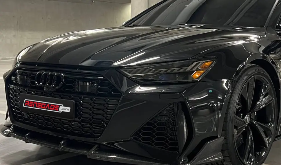 Карбоновая губа переднего бампера для Audi RS7