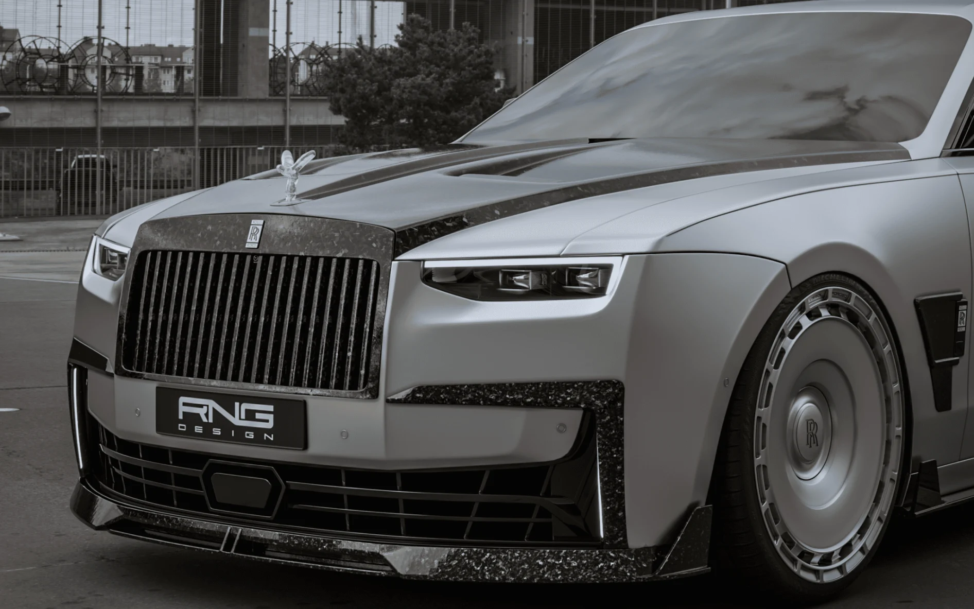 Карбоновый сплиттер бампера для Rolls-Royce Ghost